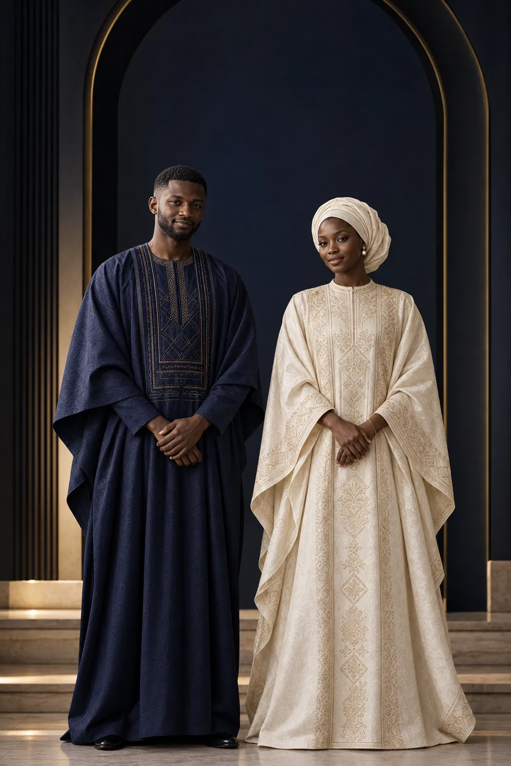 Modèle d'invitation Éternité — couple en boubou